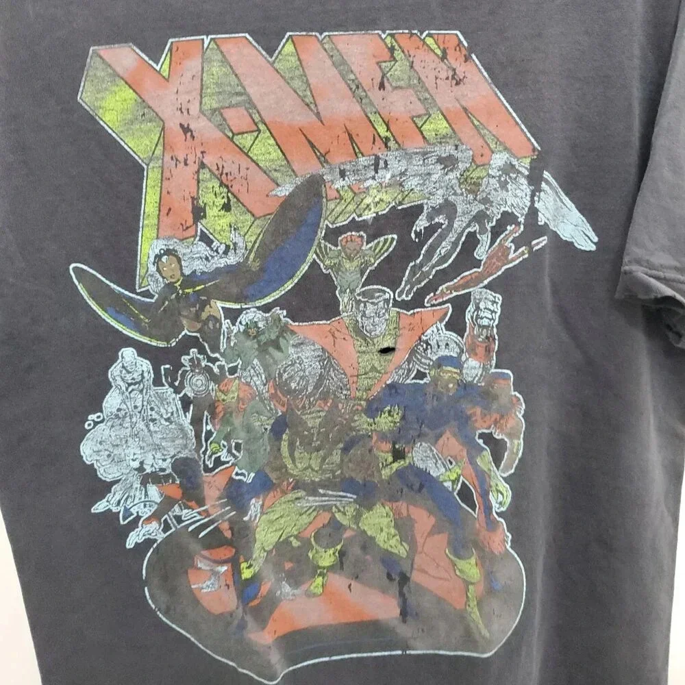 X-Men Men's Y2K Black Extreme Trashed Destroyed Comic Graphic Tee T-shirt‎ L - Picture 2 of 9